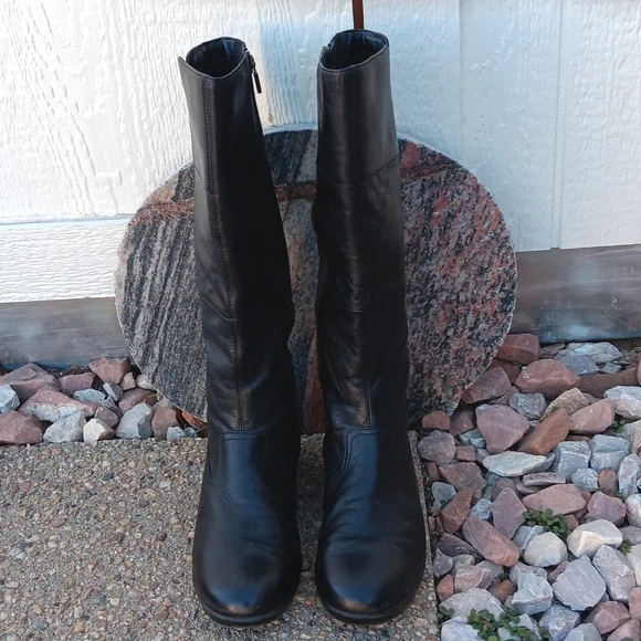 Dansko Darla Tall Black Leather Knee High Boots Womens - Picture 3 of 10